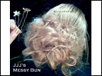 Messy bun with flowers