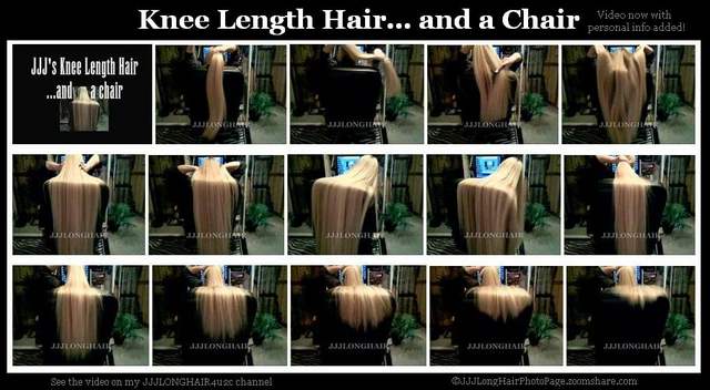 kneelength hair and a chair