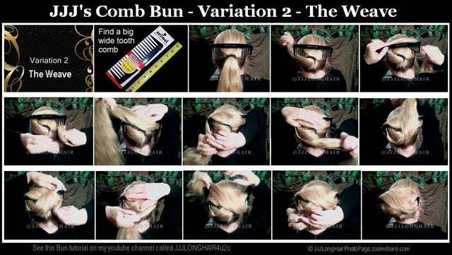 comb bun variation 2 weave