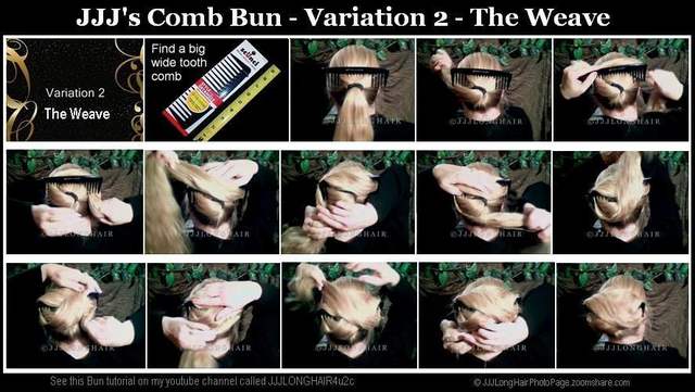 comb bun variation 2 weave