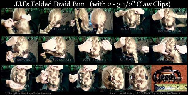 Folded braid Bun 16 pic stills