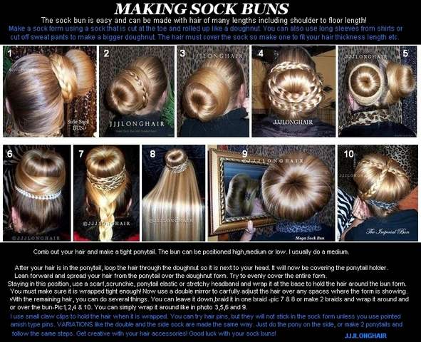 Sock bun styles and directions