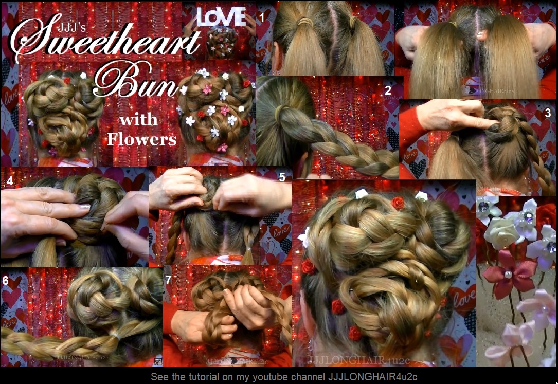 sewwtheart bun with flowers